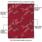 arizona diamondbacks sketch lines red quilt blanket best selling