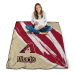 arizona diamondbacks stroke art red white quilt blanket best selling