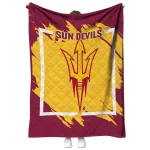 arizona state sun devils block border maroon quilt blanket best selling