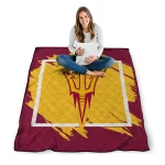 arizona state sun devils block border maroon quilt blanket best selling