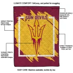 arizona state sun devils block border maroon quilt blanket best selling