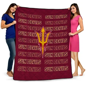 arizona state sun devils bold red maroon quilt blanket best selling