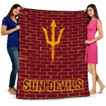 arizona state sun devils brick grid maroon quilt blanket best selling
