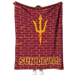 arizona state sun devils brick grid maroon quilt blanket best selling