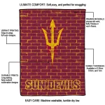 arizona state sun devils brick grid maroon quilt blanket best selling