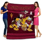 arizona state sun devils disney football maroon quilt blanket best selling