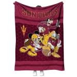 arizona state sun devils disney football maroon quilt blanket best selling