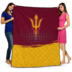 arizona state sun devils dot illusion maroon quilt blanket best selling
