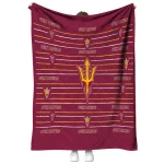 arizona state sun devils handdrawn stripes maroon quilt blanket best selling
