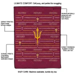 arizona state sun devils handdrawn stripes maroon quilt blanket best selling