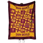 arizona state sun devils helmet heart maroon quilt blanket best selling