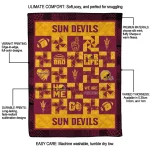arizona state sun devils helmet heart maroon quilt blanket best selling