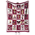 arizona state sun devils mickey mouse motif maroon white quilt blanket best selling