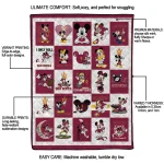 arizona state sun devils mickey mouse motif maroon white quilt blanket best selling