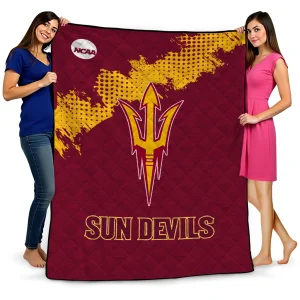 arizona state sun devils paint trail maroon quilt blanket best selling