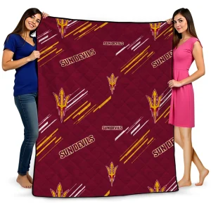arizona state sun devils sketch lines maroon quilt blanket best selling