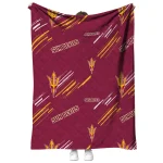 arizona state sun devils sketch lines maroon quilt blanket best selling