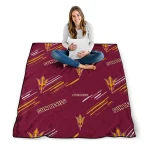 arizona state sun devils sketch lines maroon quilt blanket best selling