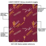 arizona state sun devils sketch lines maroon quilt blanket best selling