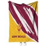 arizona state sun devils stroke art maroon white quilt blanket best selling