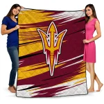 arizona state sun devils wild lines maroon white quilt blanket best selling