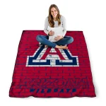 arizona wildcats brick grid red quilt blanket best selling