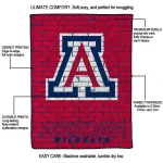 arizona wildcats brick grid red quilt blanket best selling