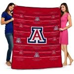 arizona wildcats handdrawn stripes red quilt blanket best selling