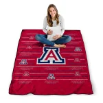 arizona wildcats handdrawn stripes red quilt blanket best selling