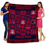 arizona wildcats helmet heart red quilt blanket best selling