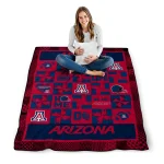 arizona wildcats helmet heart red quilt blanket best selling