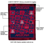 arizona wildcats helmet heart red quilt blanket best selling