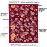 arizona wildcats hibiscus foliage red quilt blanket best selling