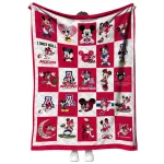 arizona wildcats mickey mouse motif red white quilt blanket best selling