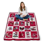 arizona wildcats mickey mouse motif red white quilt blanket best selling