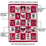 arizona wildcats mickey mouse motif red white quilt blanket best selling