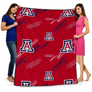 arizona wildcats sketch lines red quilt blanket best selling