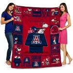 arizona wildcats snoopy love red quilt blanket best selling