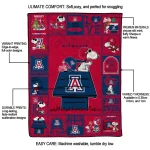 arizona wildcats snoopy love red quilt blanket best selling