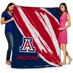 arizona wildcats stroke art red white quilt blanket best selling