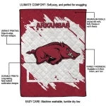 arkansas razorbacks block border red quilt blanket best selling