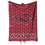 arkansas razorbacks brick grid red quilt blanket best selling