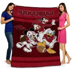arkansas razorbacks disney football red quilt blanket best selling