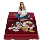 arkansas razorbacks disney football red quilt blanket best selling