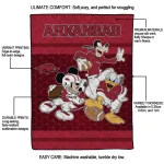 arkansas razorbacks disney football red quilt blanket best selling