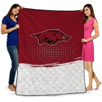arkansas razorbacks dot illusion red quilt blanket best selling