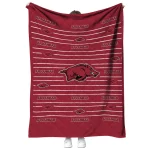 arkansas razorbacks handdrawn stripes red quilt blanket best selling