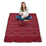 arkansas razorbacks handdrawn stripes red quilt blanket best selling