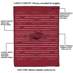 arkansas razorbacks handdrawn stripes red quilt blanket best selling