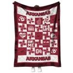 arkansas razorbacks helmet heart red quilt blanket best selling